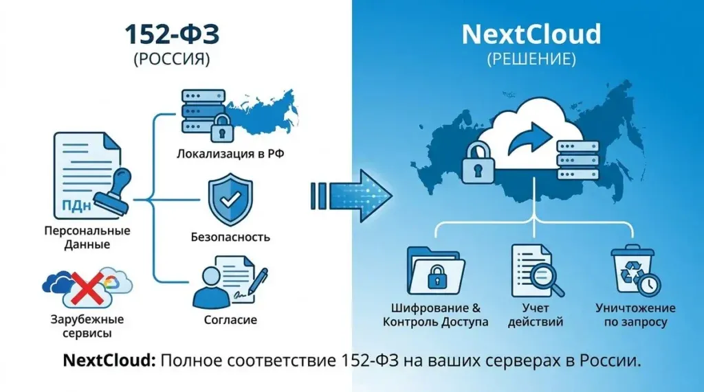 NextCloud и соответствие 152-ФЗ: защита персональных данных в России